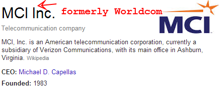 MCI Formerly Known as Worldcom